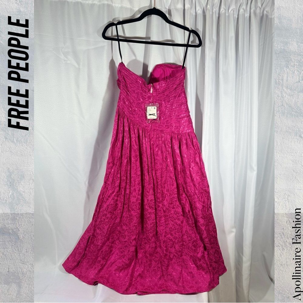 FREE PEOPLE MAKE AN ENTRANCE STRAPLESS DRESS IN PINK SIZE 2 NWT - Picture 5 of 6